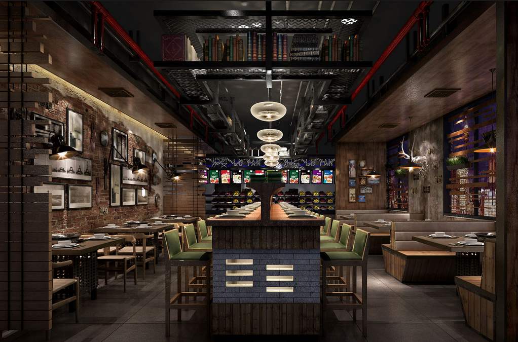 小型火鍋店裝修圖片 特色火鍋店實(shí)景效果圖大全