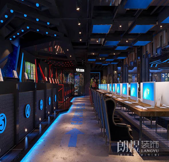 動感時(shí)尚電競網(wǎng)咖裝修效果圖