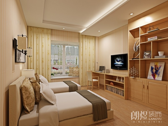 成都商務(wù)賓館裝修-客房效果圖