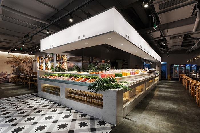 200平米自助烤肉店鋪，工作臺裝修效果