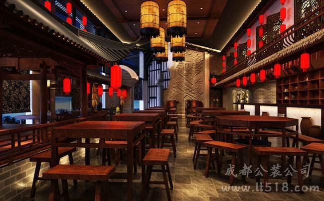 成都特色土菜館餐廳裝修效果圖鑒賞