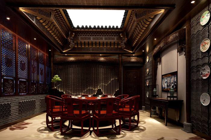 高端中式火鍋店設(shè)計(jì)效果圖