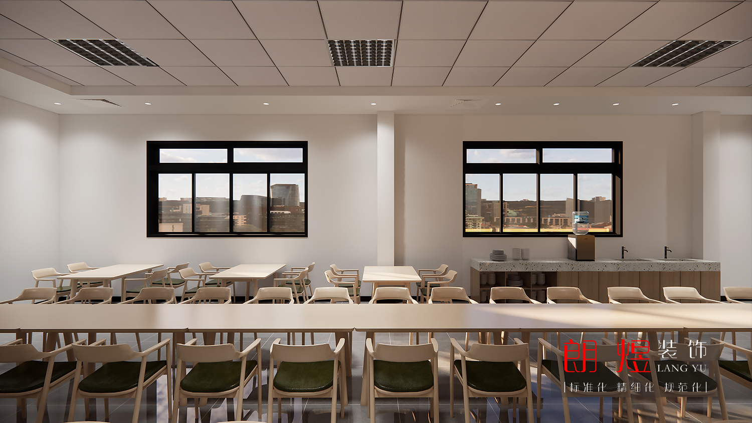 園區(qū)工廠員工食堂裝修改造設(shè)計效果圖