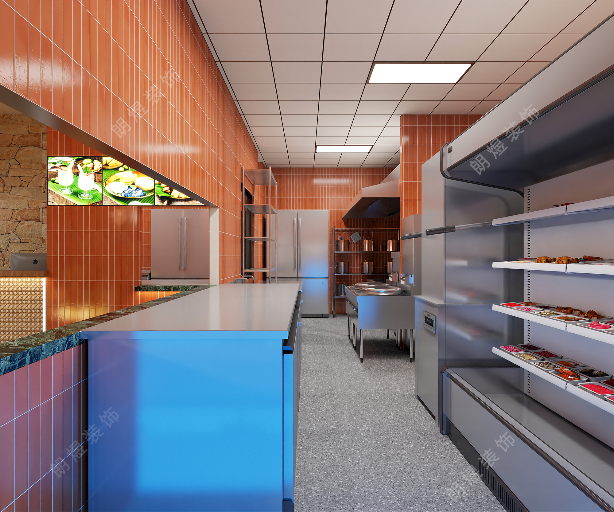 成都麻椰泰辣火鍋店設(shè)計裝修效果圖-后廚