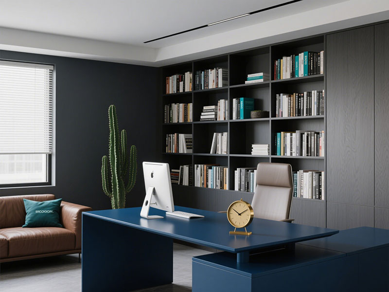 老板辦公室深灰、咖色、藏藍(lán)?色系基調(diào)