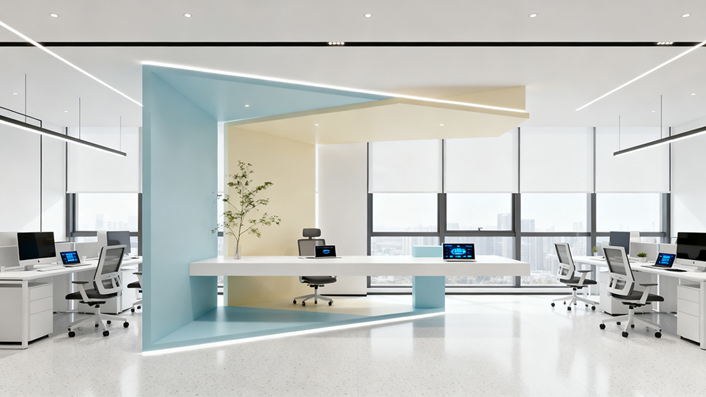 現(xiàn)代簡約風格辦公室設(shè)計裝修效果圖