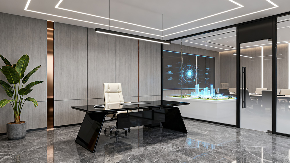 輕奢風和科技風辦公室設(shè)計裝修效果圖