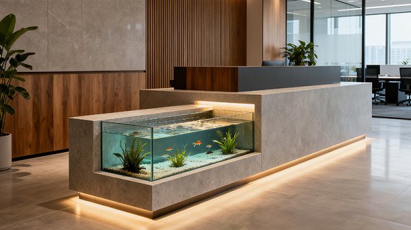 6個(gè)高顏值公司辦公室前臺(tái)魚(yú)池裝修方案（附設(shè)計(jì)參考效果圖）