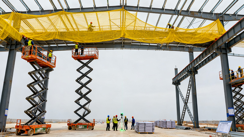 鋼結構廠房施工人員防墜安全網(wǎng)